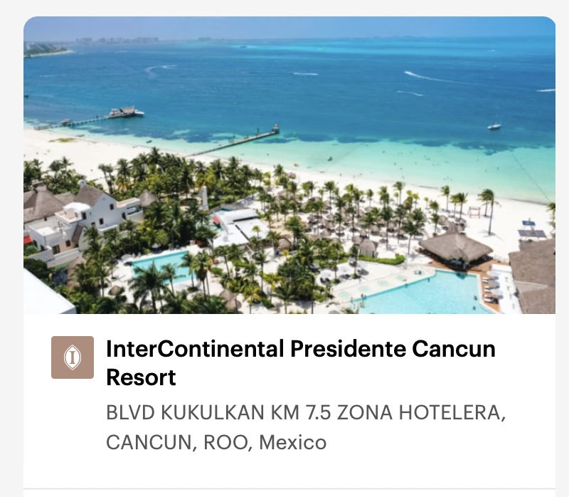 Screenshot pic of Intercontinental Presidente Cancun